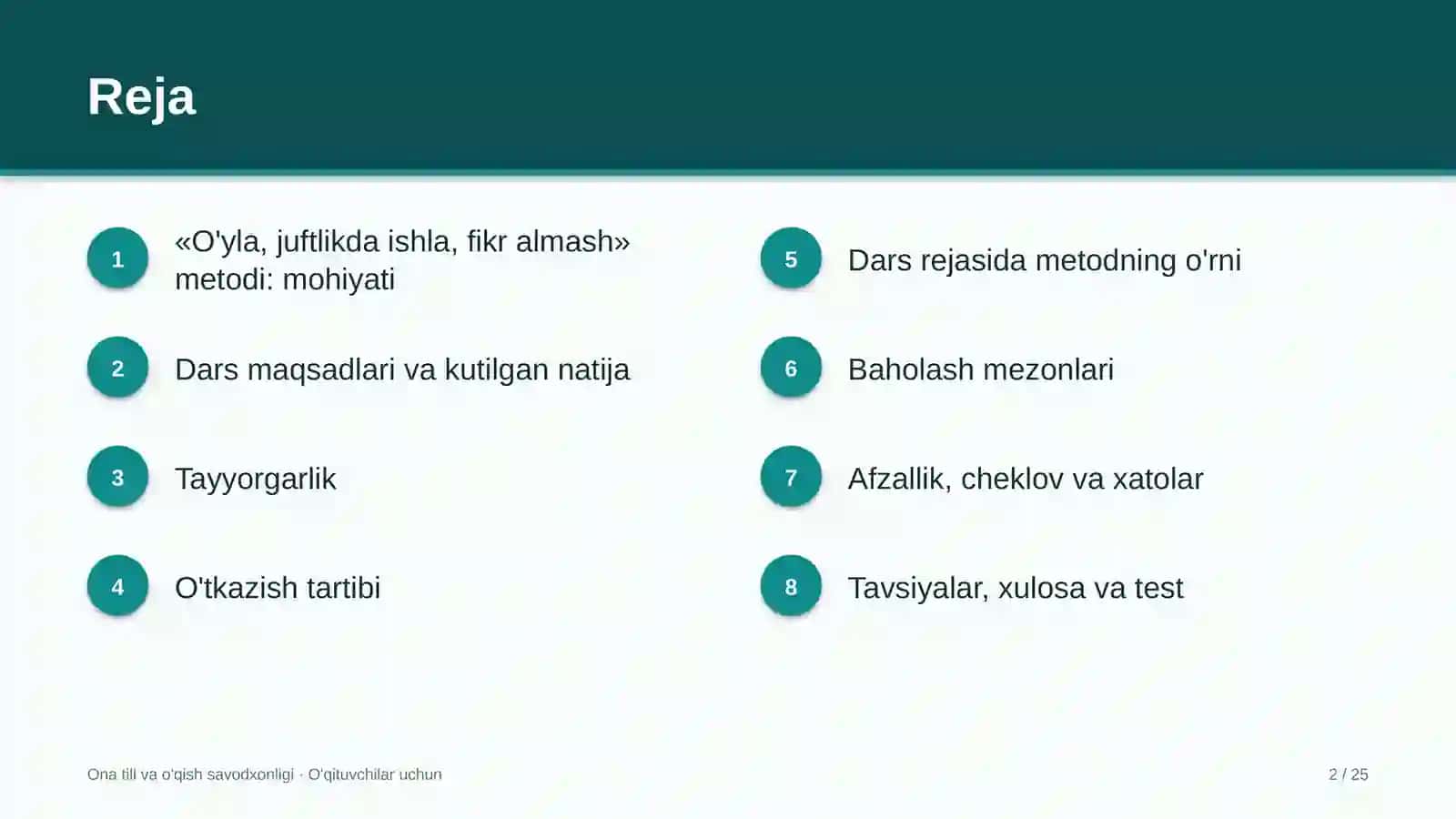 ona tili va o'qish savodxonligi darslarida o'yla juftlikda ishla fikr almash metodidan foydalanish 8616 2