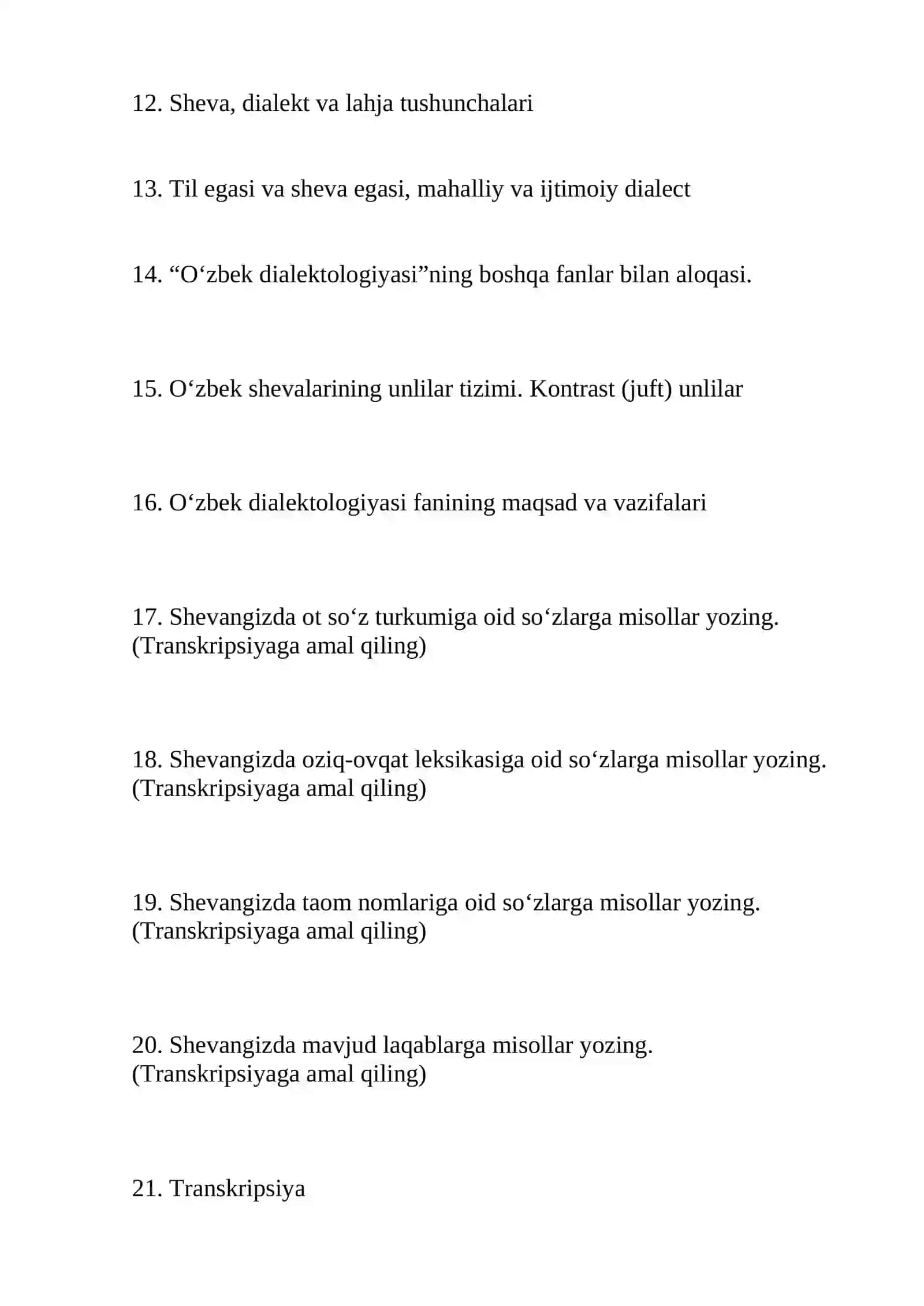 Dialektologiya savollar 2