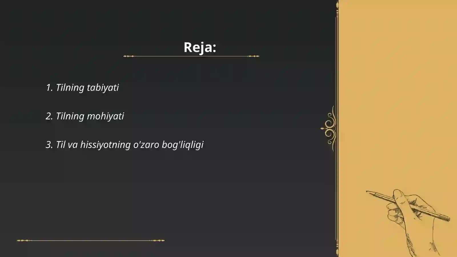 Tilning tabiyati va mohiyati tilning hissiy azolari va ruh bilan uzviy boĝliqligi 2