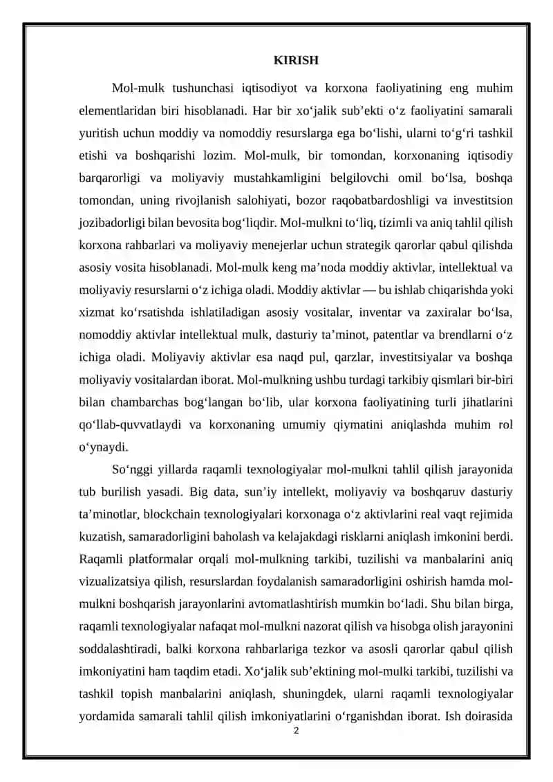 Mol-mulkni raqamli texnologiyalar yordamida tahlil qilish 2
