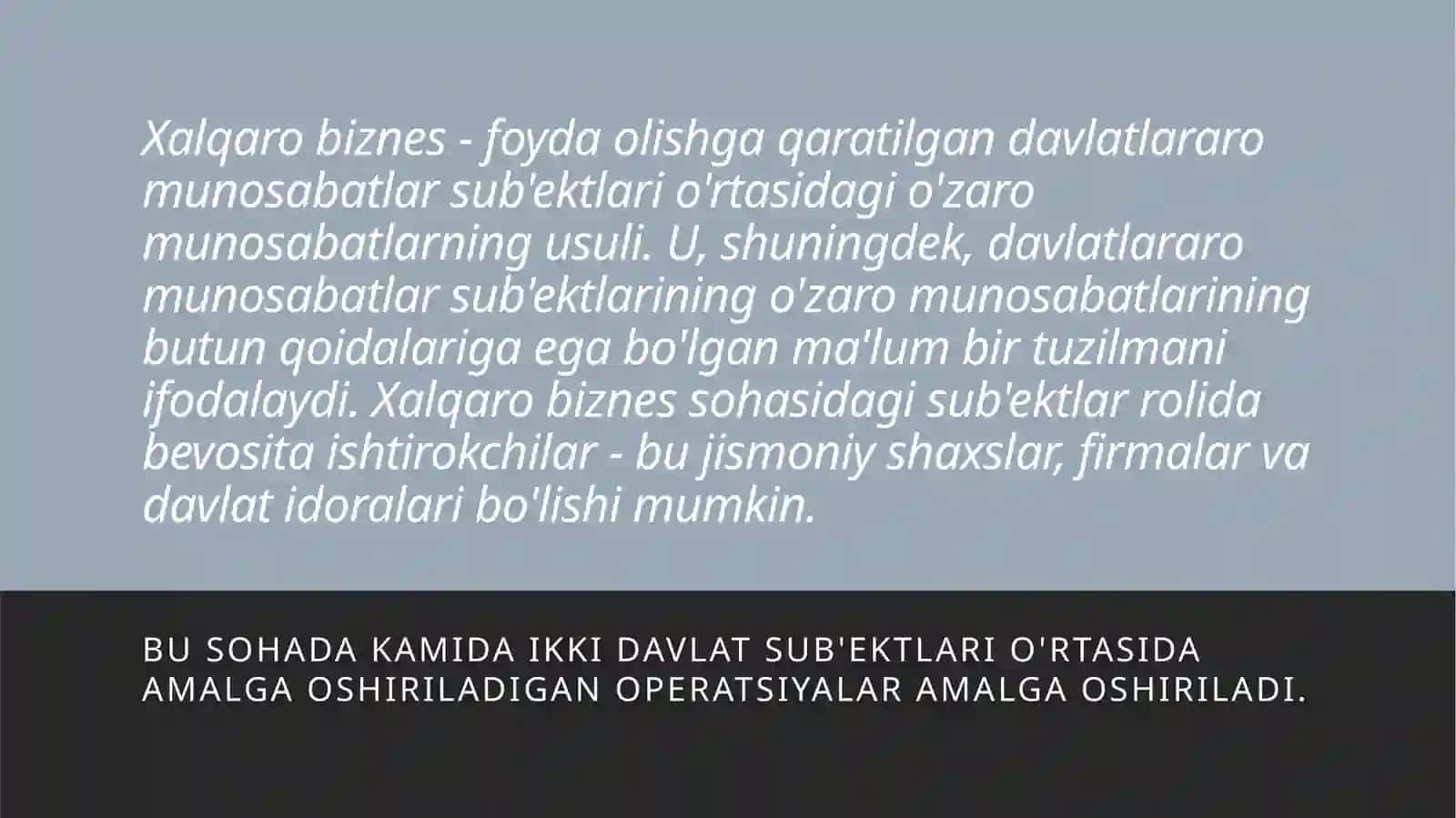 Xalqaro bisnes boshqaruvi 2