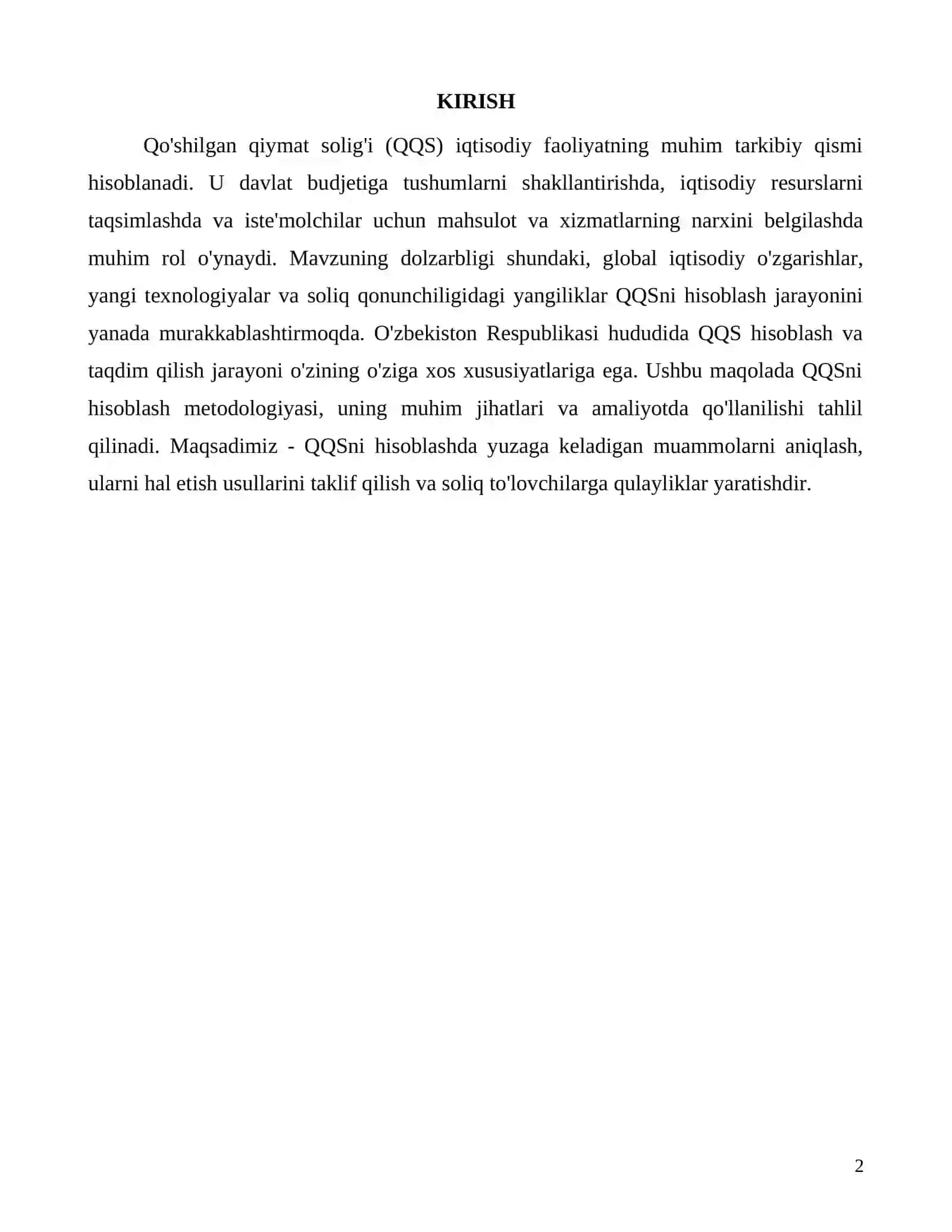 Qo‘shilgan qiymat solig‘ini hisoblash jarayoni va metodlari 2