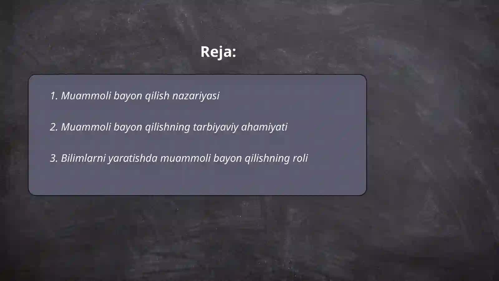 Muammoli bayon qilish nazariyasi 2
