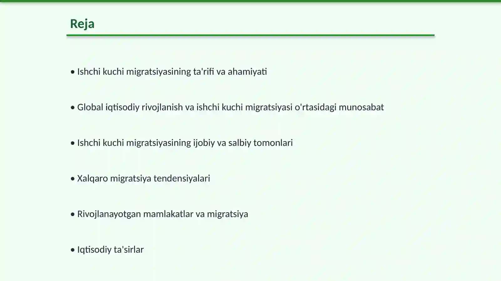 Global iqtisodiy rivojlanishda ishchi kuchi migratsiyasi 2