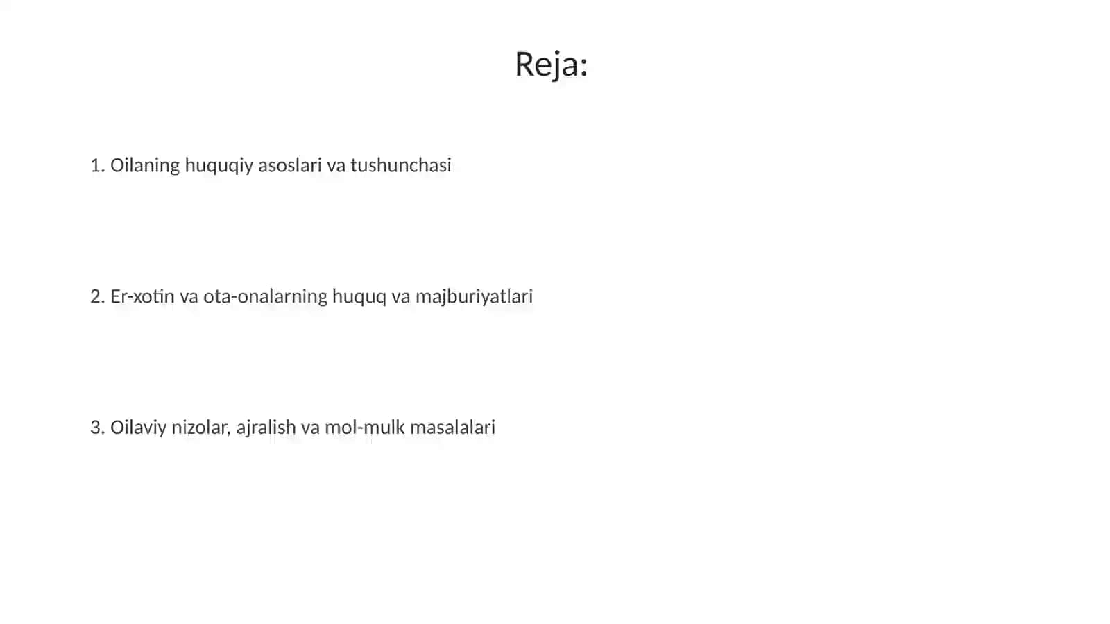 Oilaning huquqiy me'yoriy asoslari 2