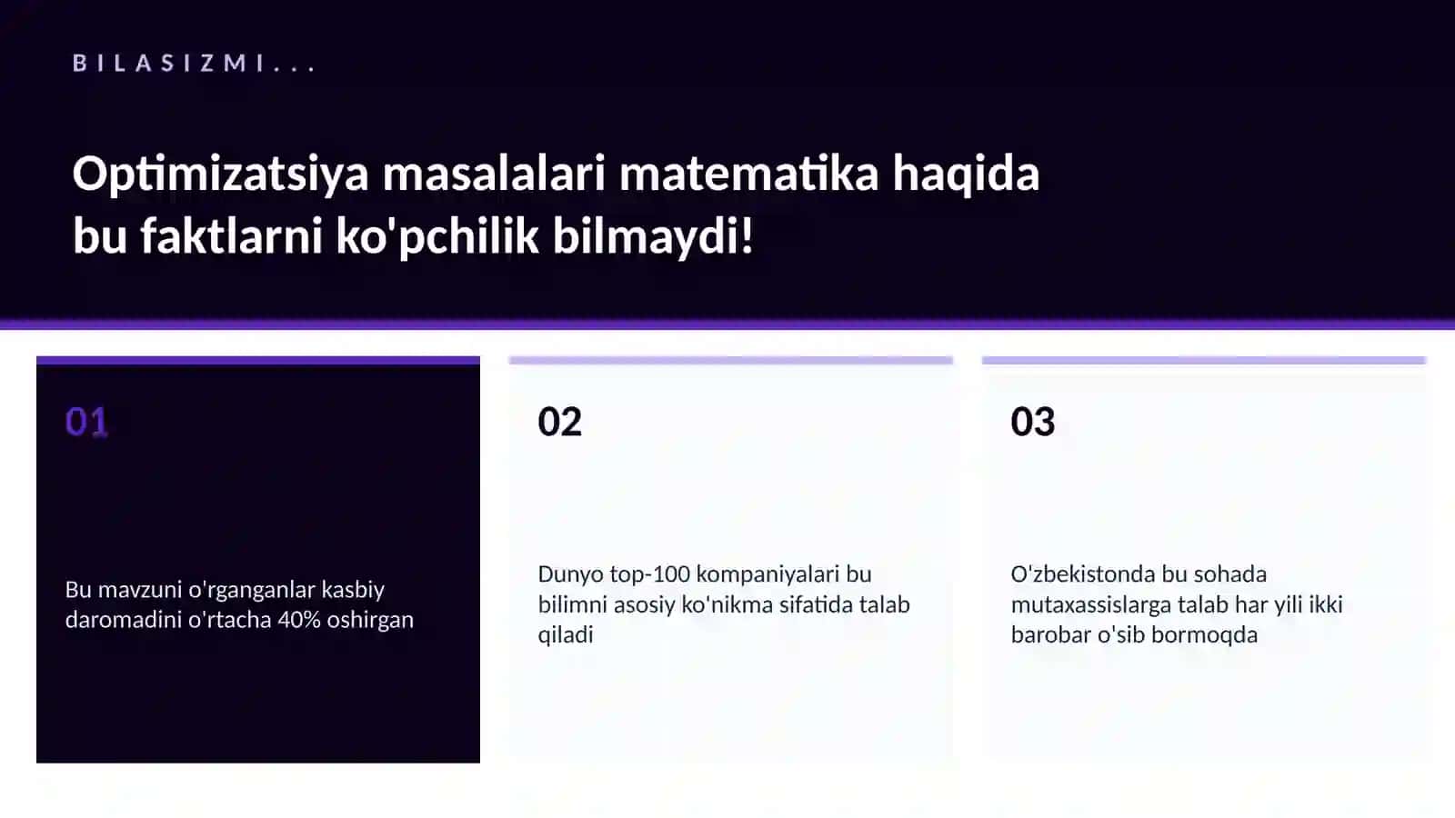 Optimizatsiya masalalari matematika 2