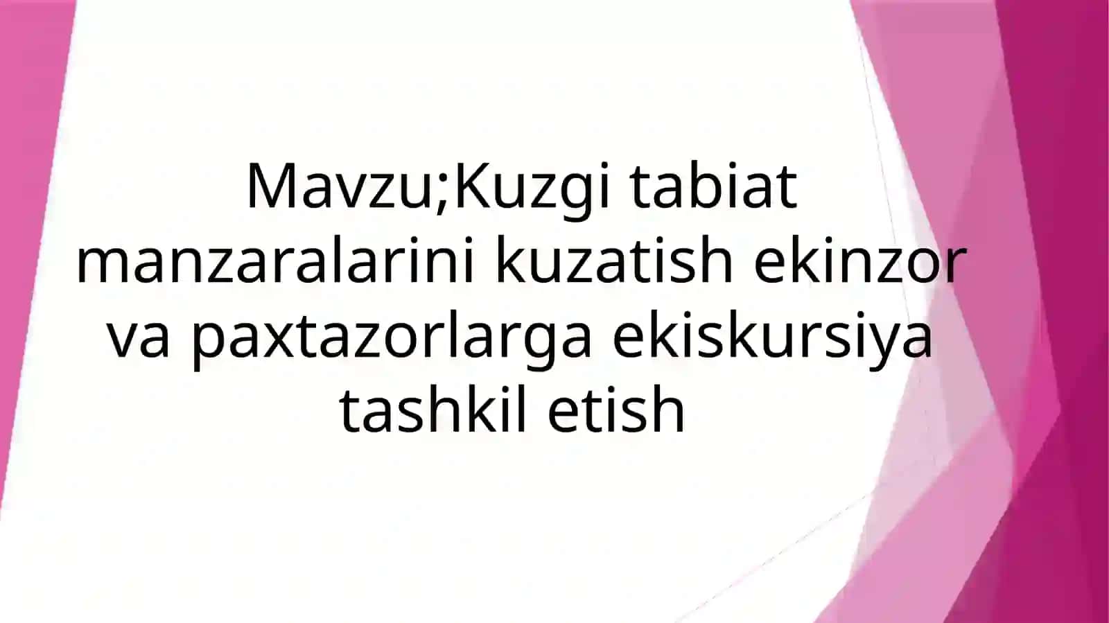 Tabiat va tillarni o’qitish metodikasi fanidan mustaqil ishi 2