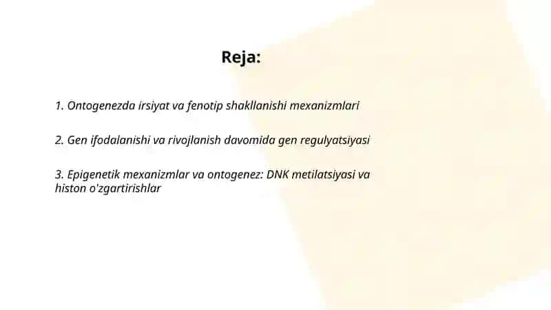 Ontogenezda irsiyatning roli va zamonaviy genetik yondashuvlar 2