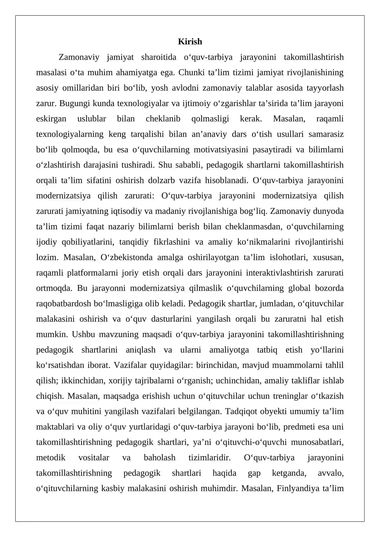 O‘quv-tarbiya jarayonini takomillashtirishning pedagogik shartlari 2