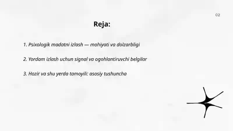 Psixologik madatni izlash hozr va shu yerda tamoyili 2