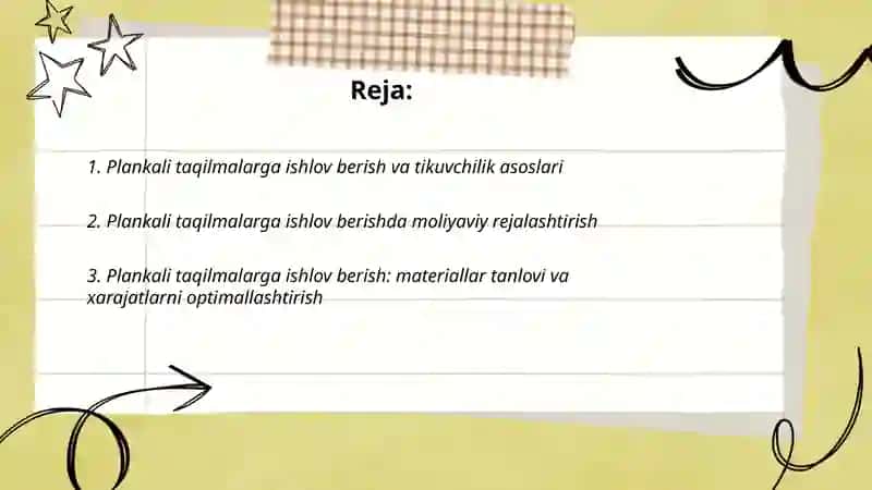 Plankali taqilmalarga ishlov berish molniyali taqilmasi 2