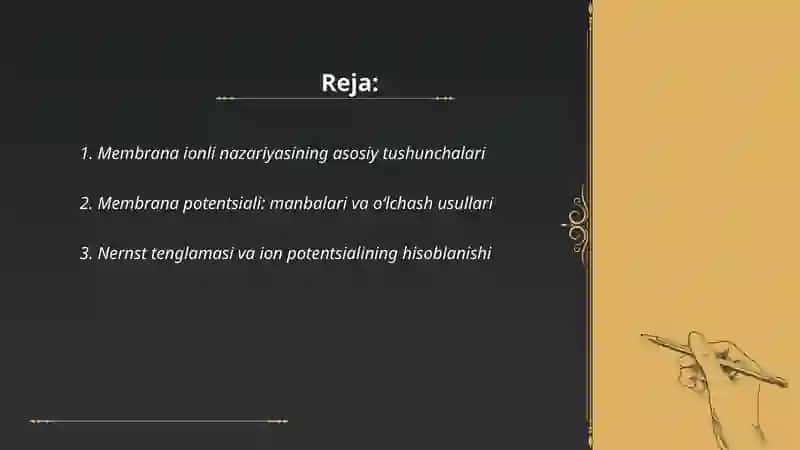 Membrana ionli nazariyasi 2