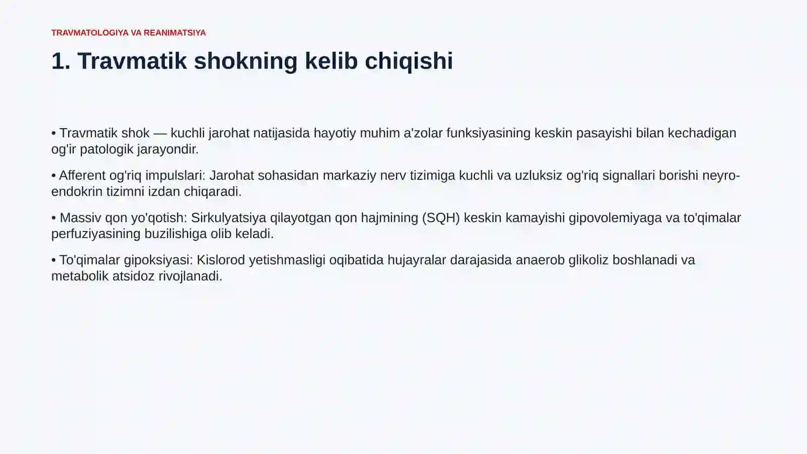 TRAVMATIK SHOK VA UZOQ MUDDATLI BOSILISH SINDROMI 2