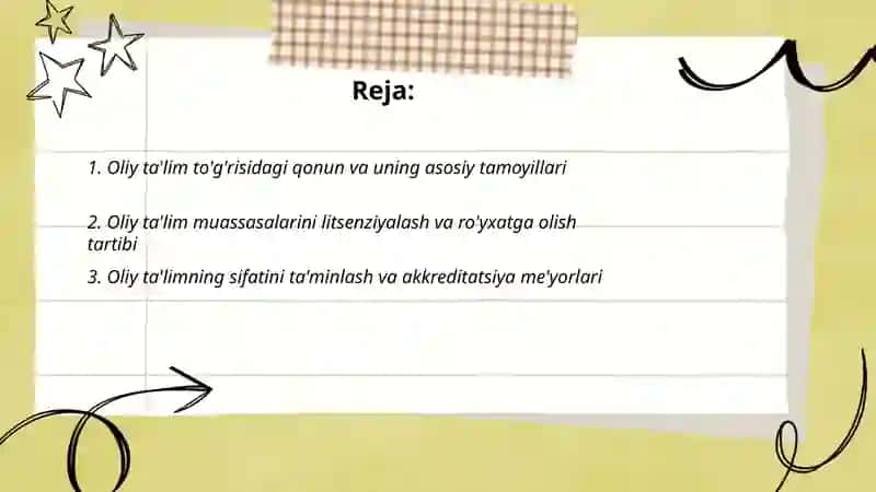 Oliy ta’lim tizimiga oid qonunlar va qonun osti hujjatlar 2