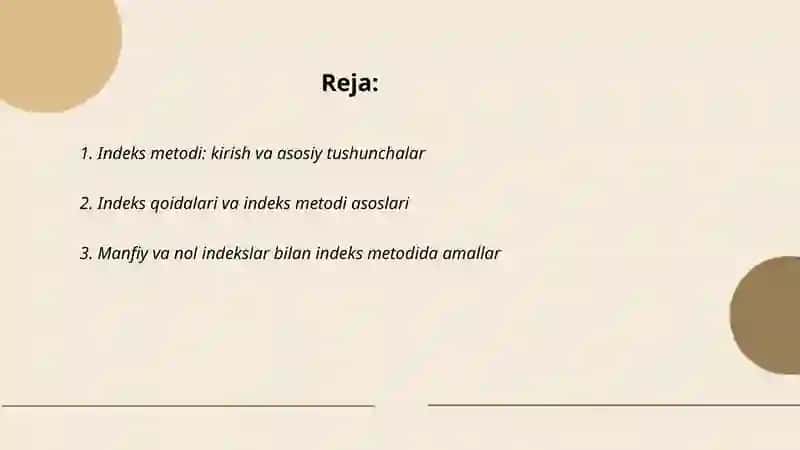 Indeks metodi 2