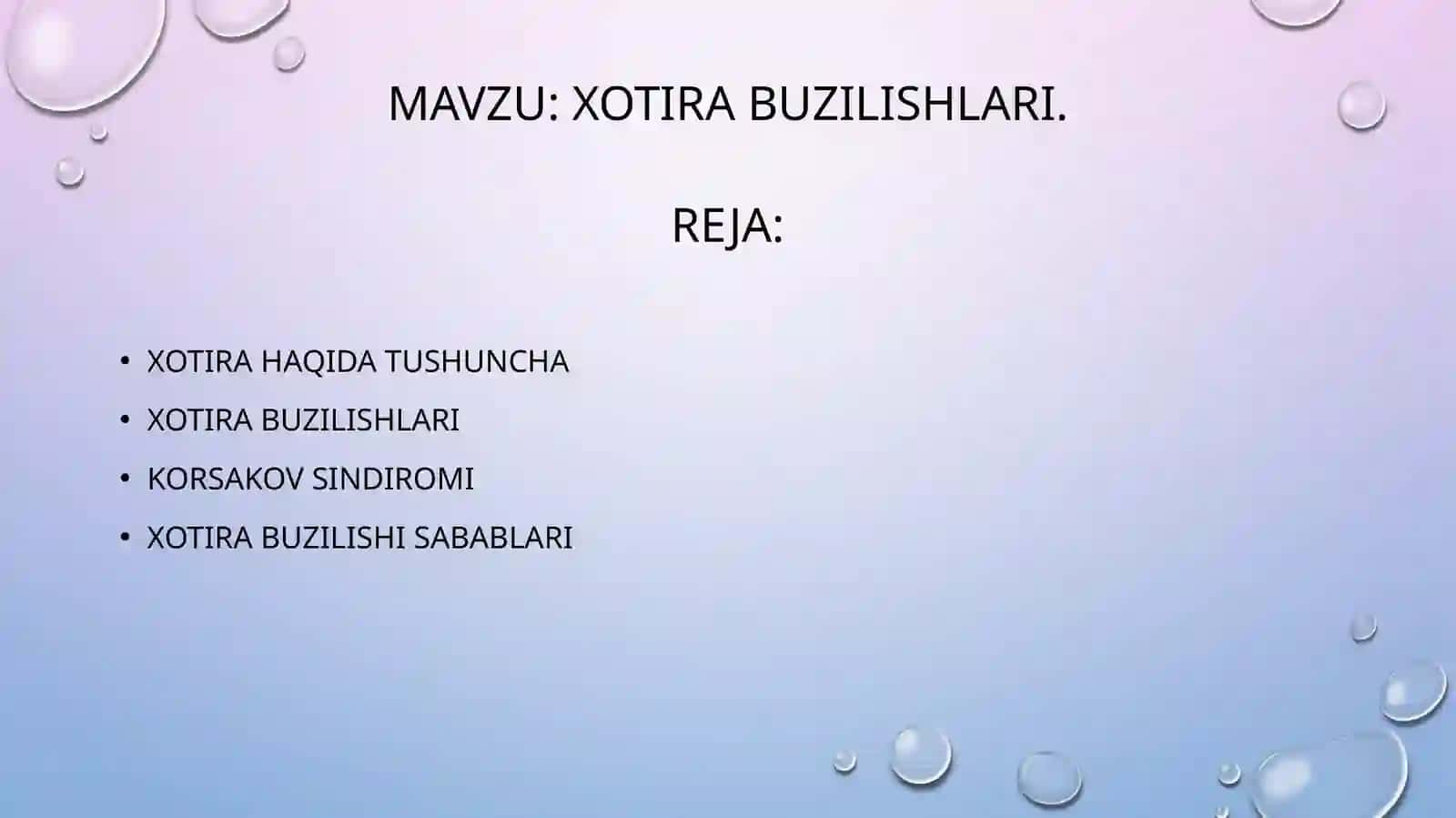 Xotira  buzilishlari 2