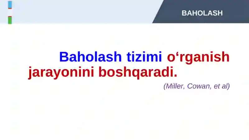 O‘quvchilarning o‘quv faoliyati natijalarinibaholash metodologiyasi 2