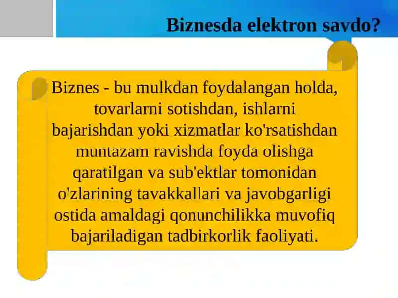 Elektronsavdo va Biznes 2