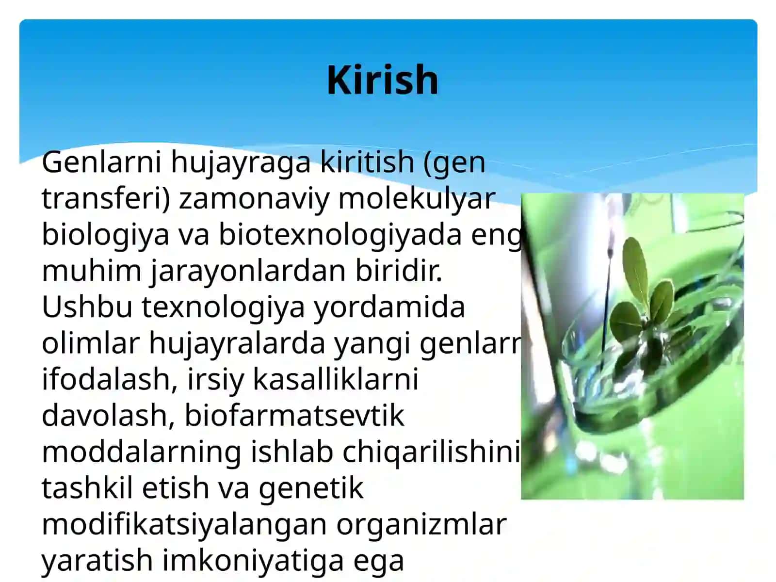 Genlarni hujayraga kiritish texnalogiyasi 2
