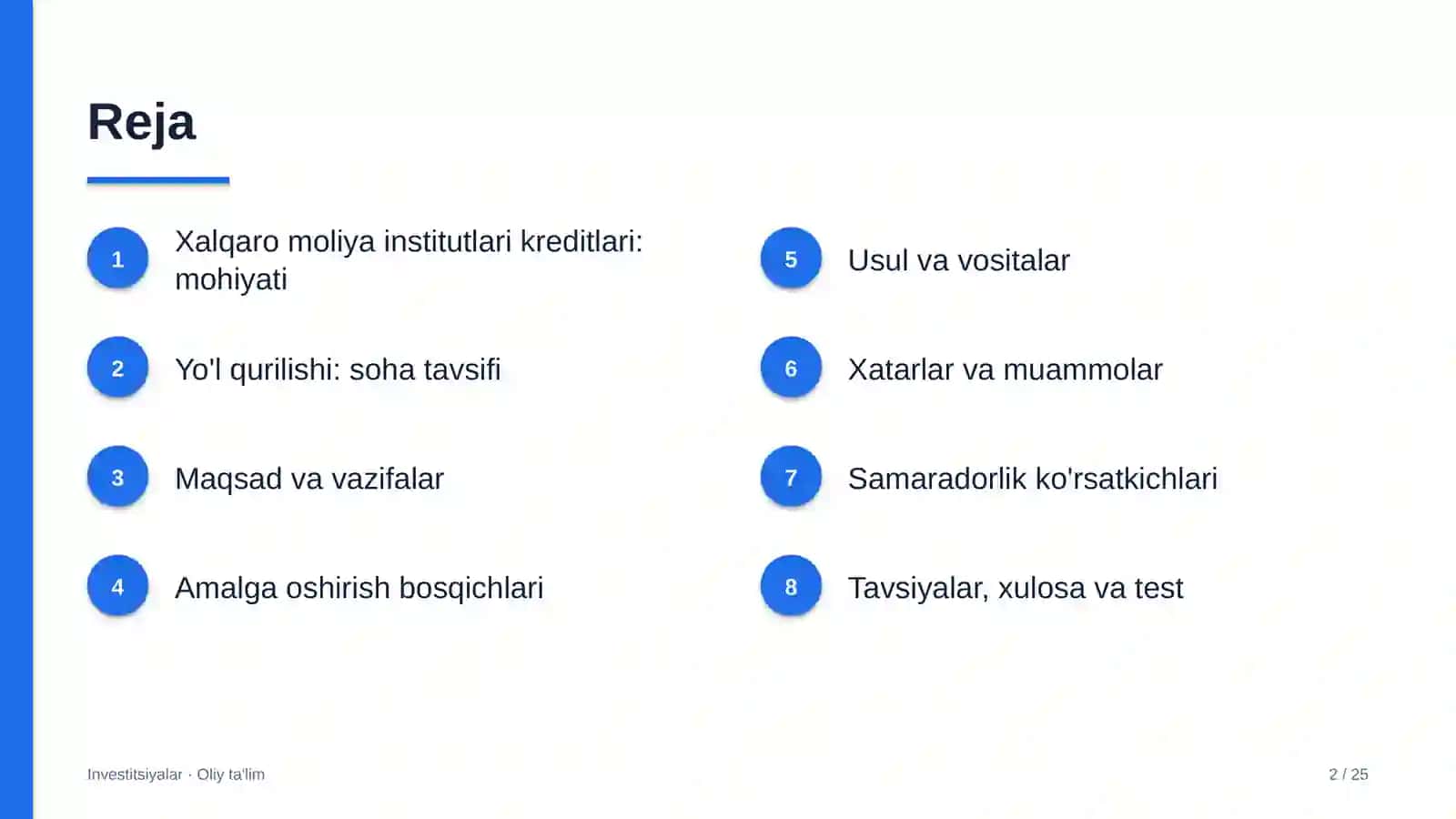 yo'l qurilishida xalqaro moliya institutlari kreditlaridan foydalanish 7095 2