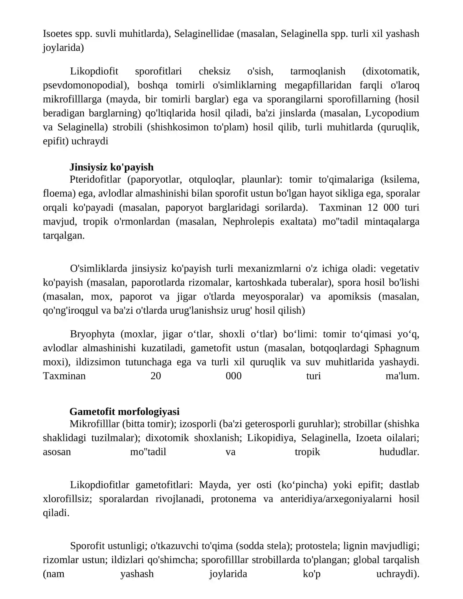 Plaunlar bo'limiga xos bo'lgan sistematik belgilarni aniqlash 2