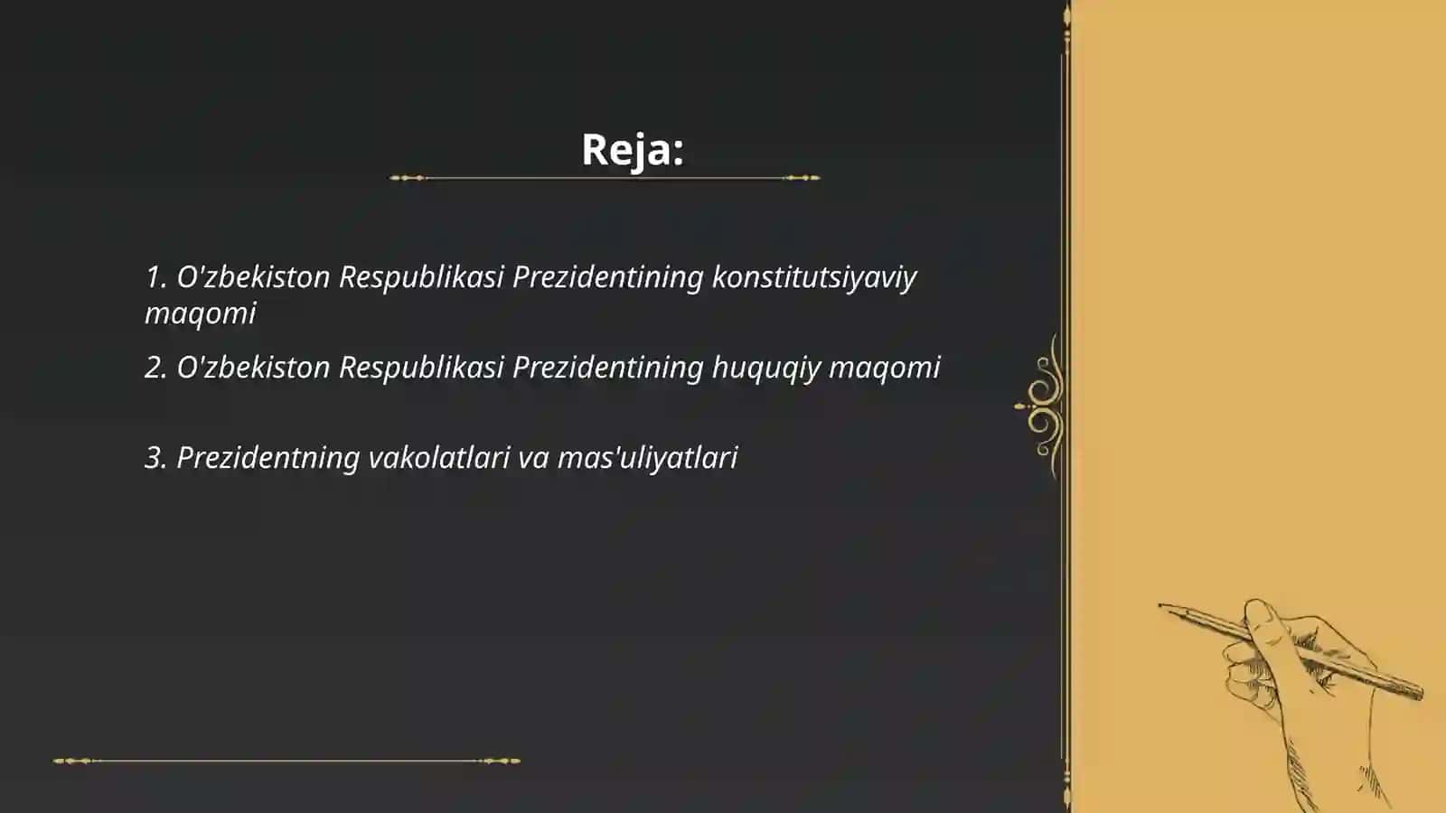 O'zbekiston Respublikasi Prezidentining konstitutsiyaviy-huquqiy maqomi 2