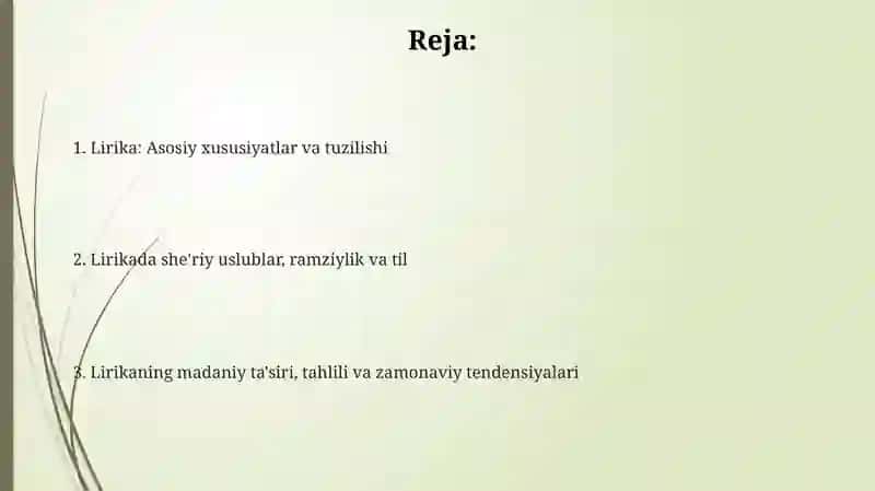 Lirik tur va uning xususiyatlari 2