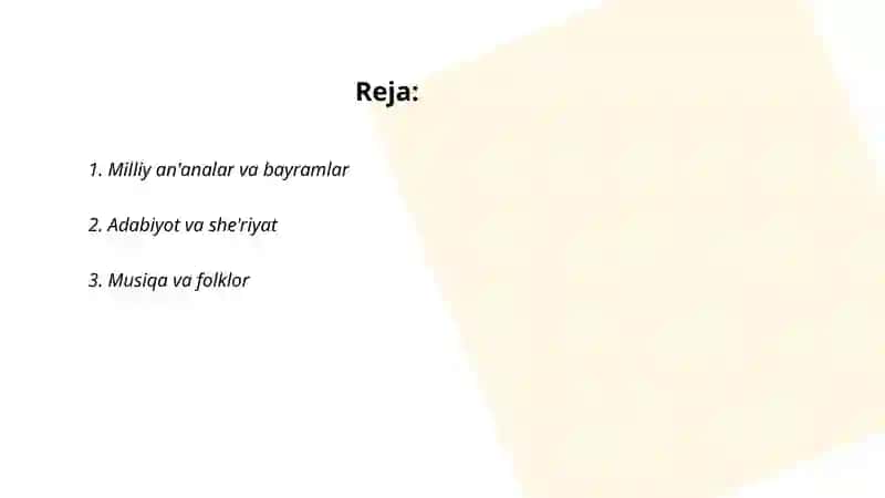 Milliy an'analar va bayramlar 2