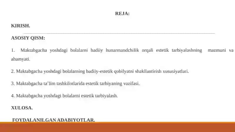 MAKTABGACHA YOSHDAGI BOLALARNI BADIIY HUNARMANDCHILIK ORQALI ESTETIK TARBIYALASH 2