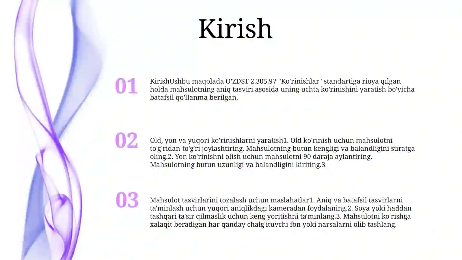 O‘Zdst 2.305.97,,Ko‘Rinishlar''. Buyumning Yaqqol Tasviriga Bog‘Liq Holda Uning Uchta Ko‘Rinishini Yasash 2