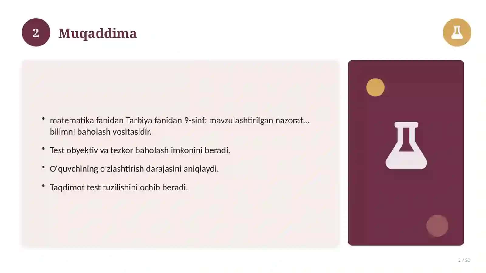 Tarbiya fanidan 9-sinf: mavzulashtirilgan nazorat ishi va tahlil 2