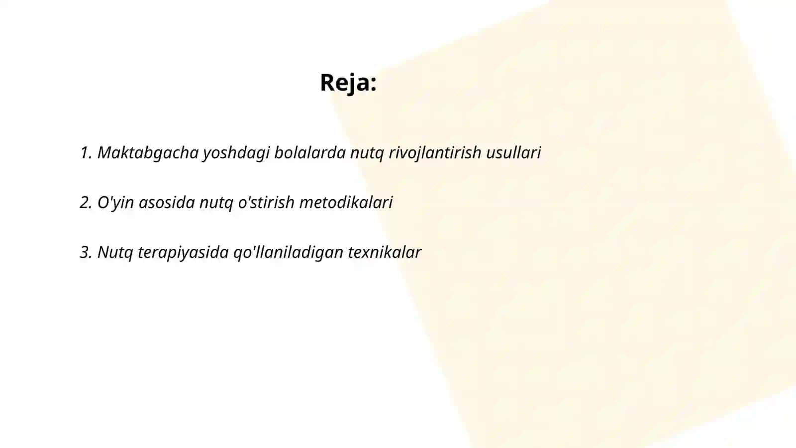Maktabgacha ta'lim tashkilotlari va oilada nutq o'stirish bo'yicha metodik ishlar 2