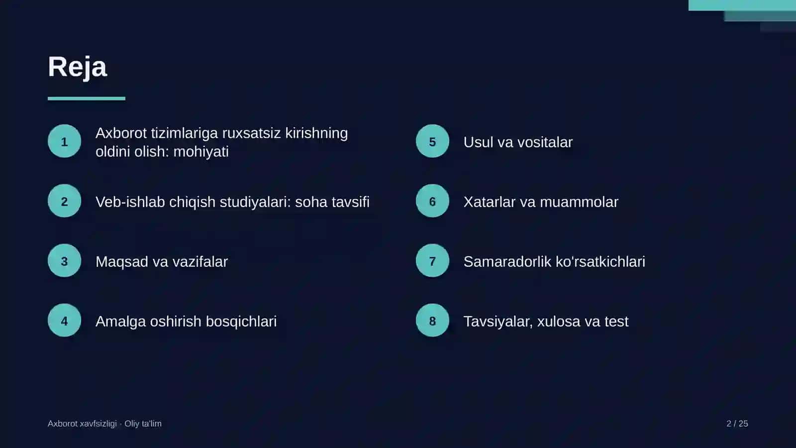 veb ishlab chiqish studiyalarida axborot tizimlariga ruxsatsiz kirishning oldini olish 4616 2