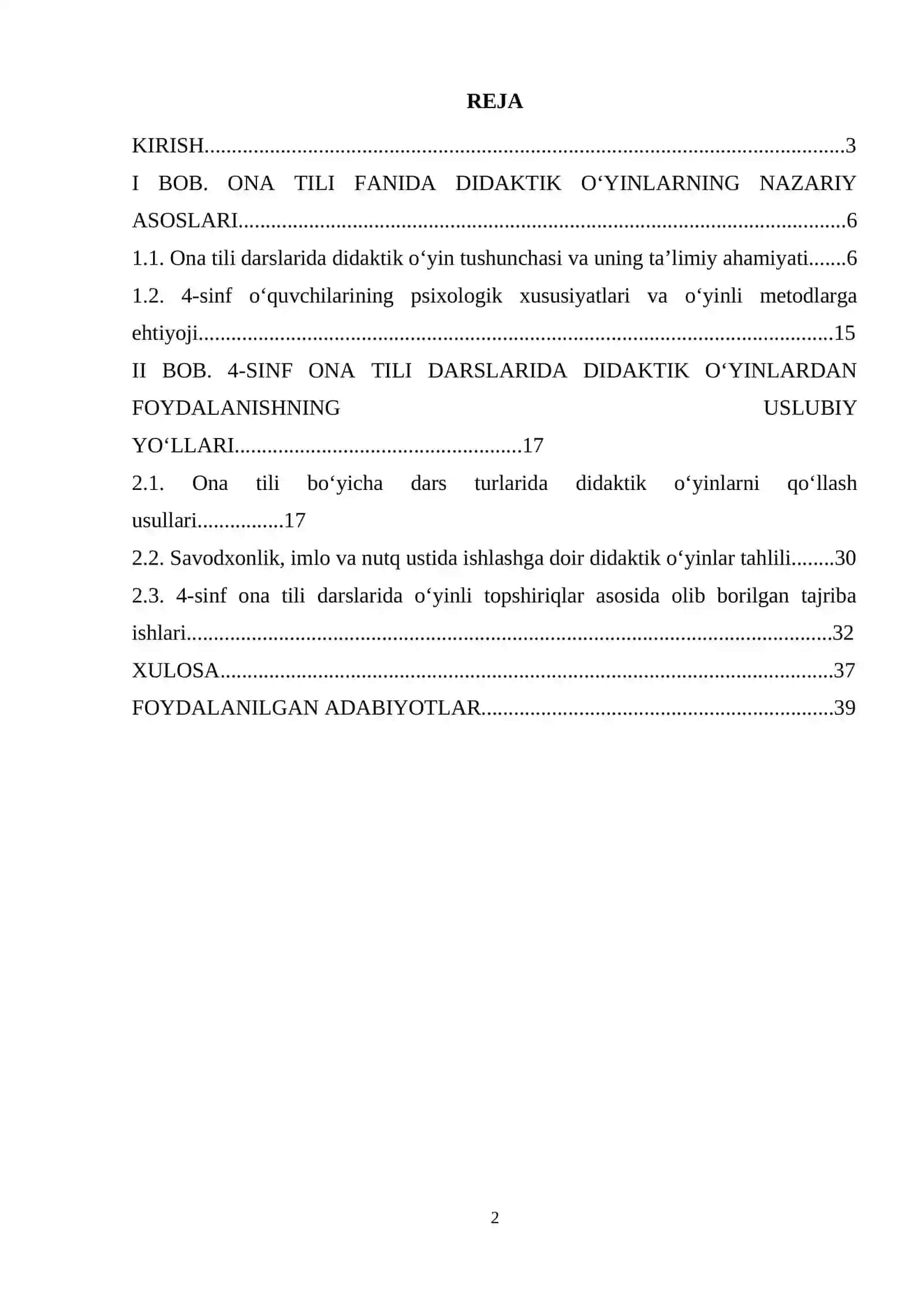 4-SINF ONA TILI DARSLARIDA DIDAKTIK OʻYINLARDAN FOYDALANISH 2