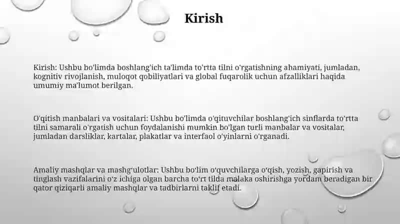 Maktabgacha TaʼLimda Chet Tillarini OʻQitish Vositalari Va Mashqlar Tizimi 2