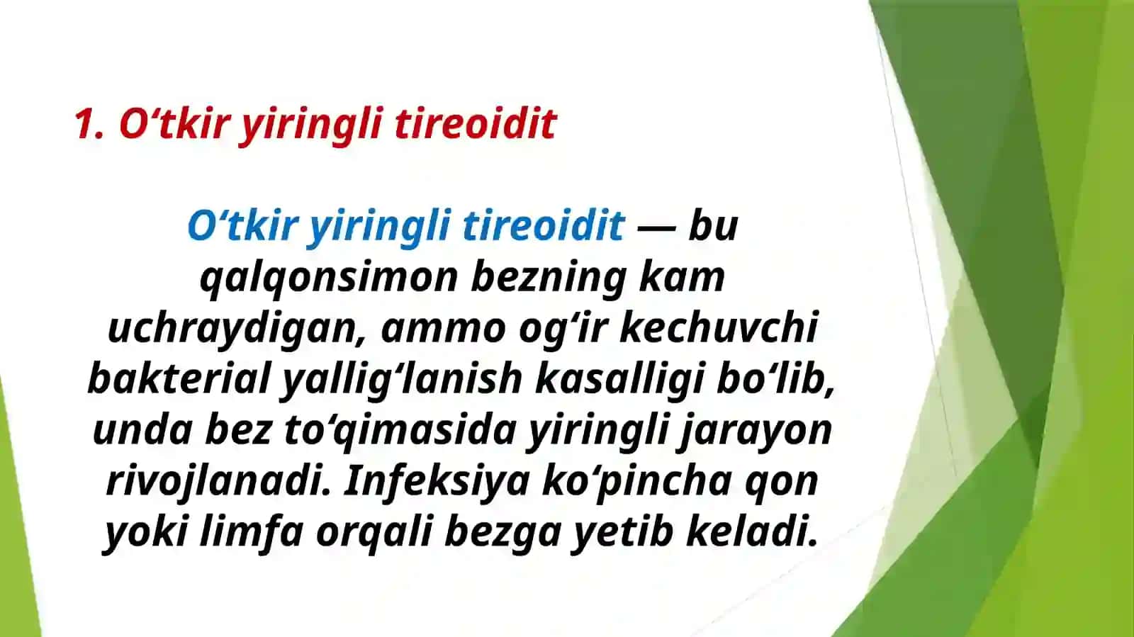 Tireoidit kasalligi etiologiyasi, patogenezi, klinikasi, tashxislash va davolash uskunalari 2