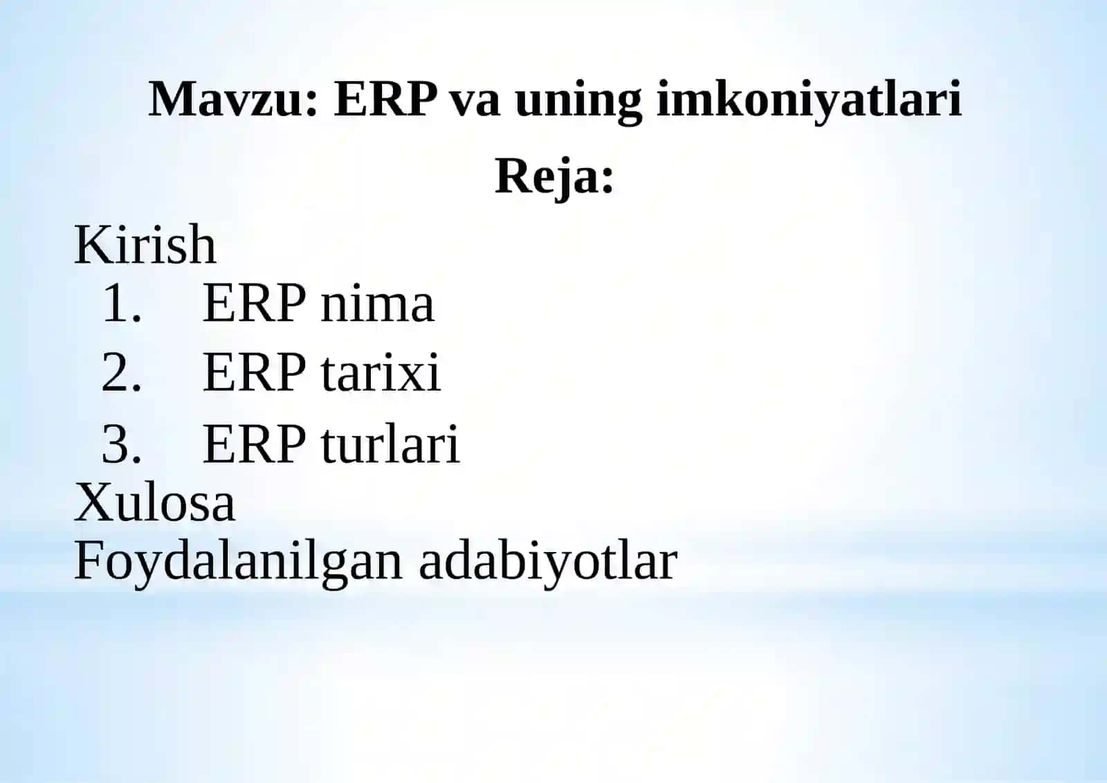 ERP va uni qimmatlari 2