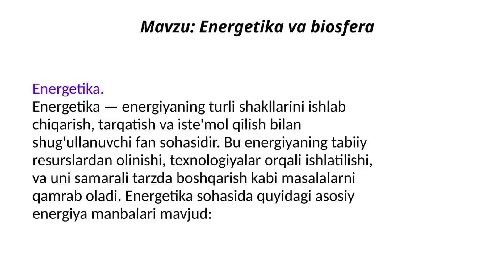 Energetika va biosfera 2