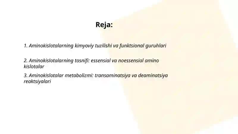 Aminokislotalar, oqsillar va peptitlar, fermentlar, gormonlar 2