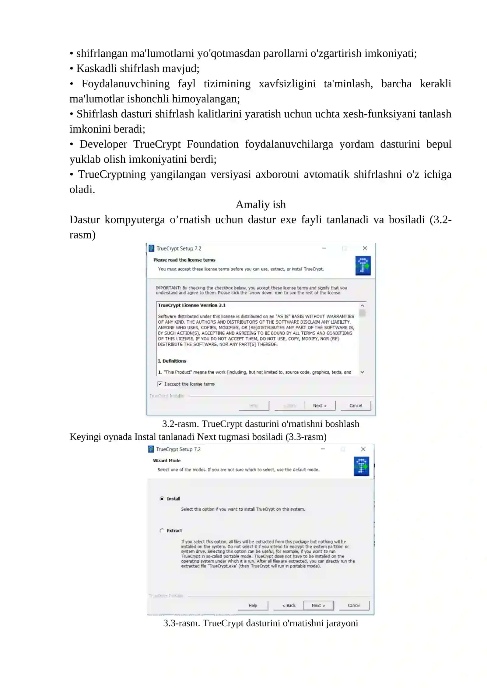 TrueCrypt dasturi yordamida ma’lumotlarni shifrlashni o’rganish 2