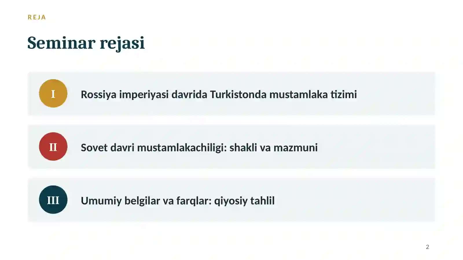 SEMINAR MASHG'ULOTI 2