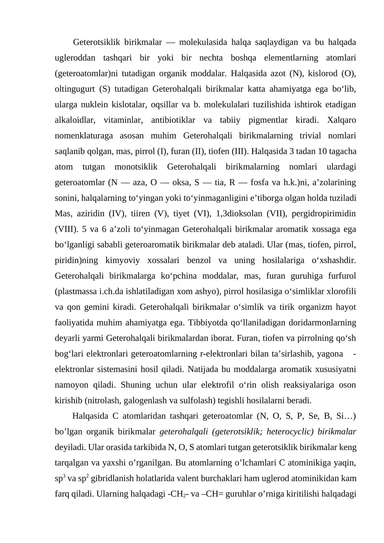 [BESH A'ZOLI GETEROHALQALI BIRIKMALAR. TIOFENLAR KIMYO] 2