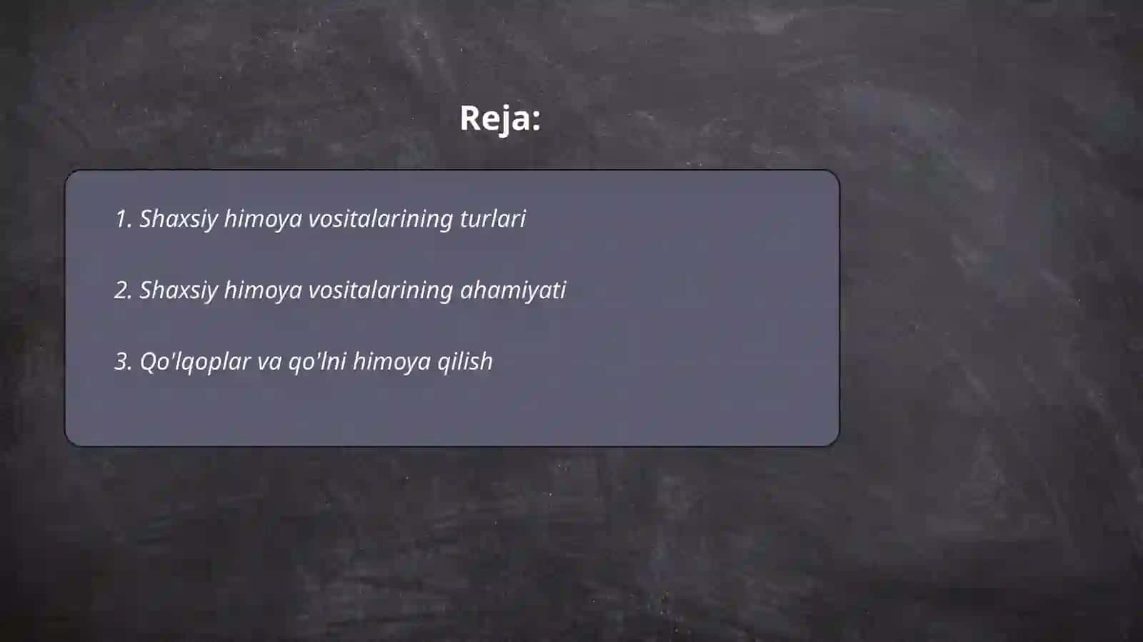 Shaxsiy himoya vositalari 2
