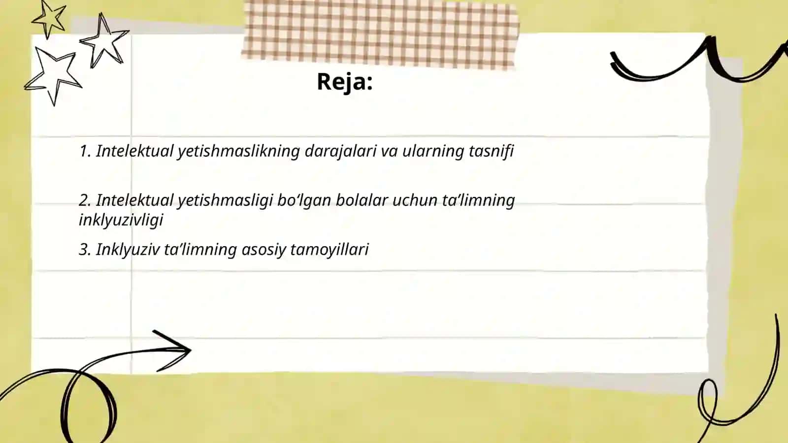 Turli darajadagi intelektual yetishmasligi boʻlgan bolalar uchun inklyuziv taʼlim strategiyalari va ularni amalga oshirish shart sharoitlari 2