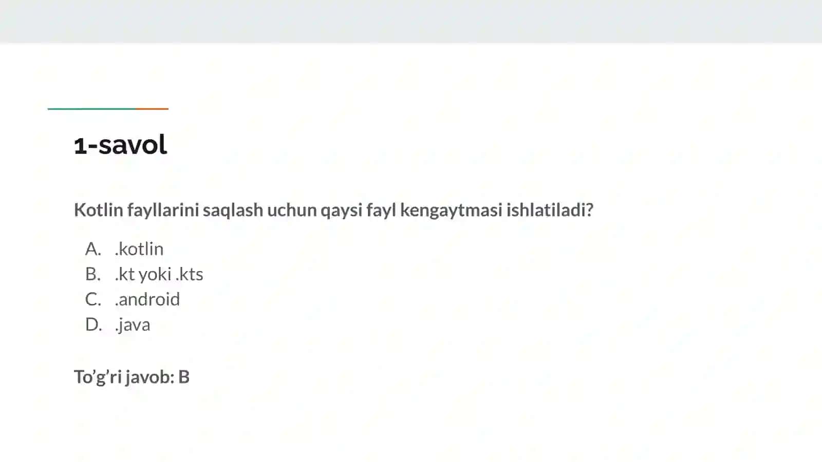 MOBIL ILOVALARNI ISHLAB CHIQISH 2