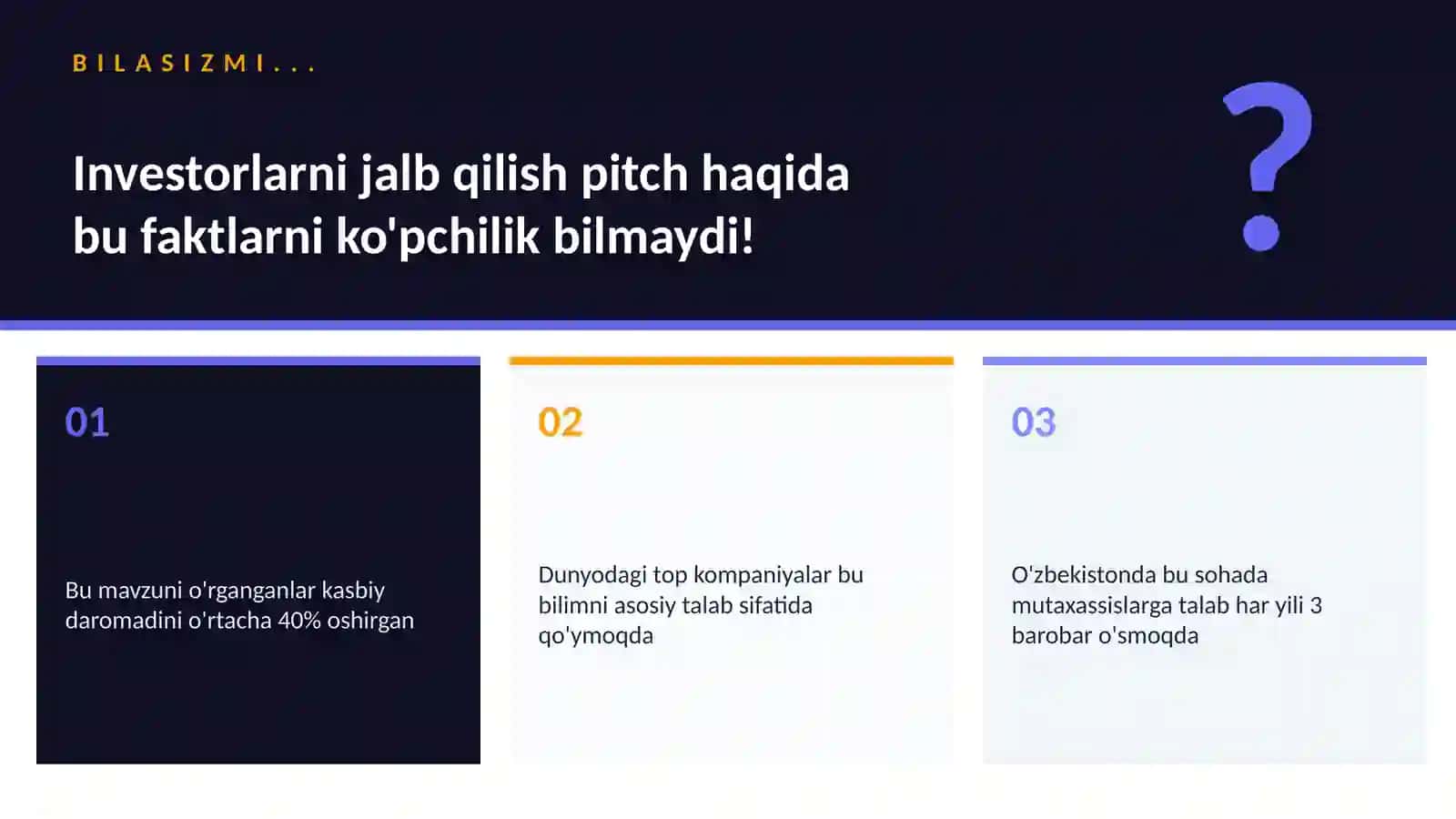 Investorlarni jalb qilish pitch 2
