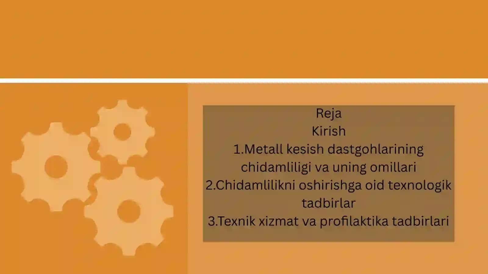METALL KESISH DASTGOHLARINING CHIDAMLILIGINI OSHIRISHGA BO'YICHA BAZI TADBIRLAR 2