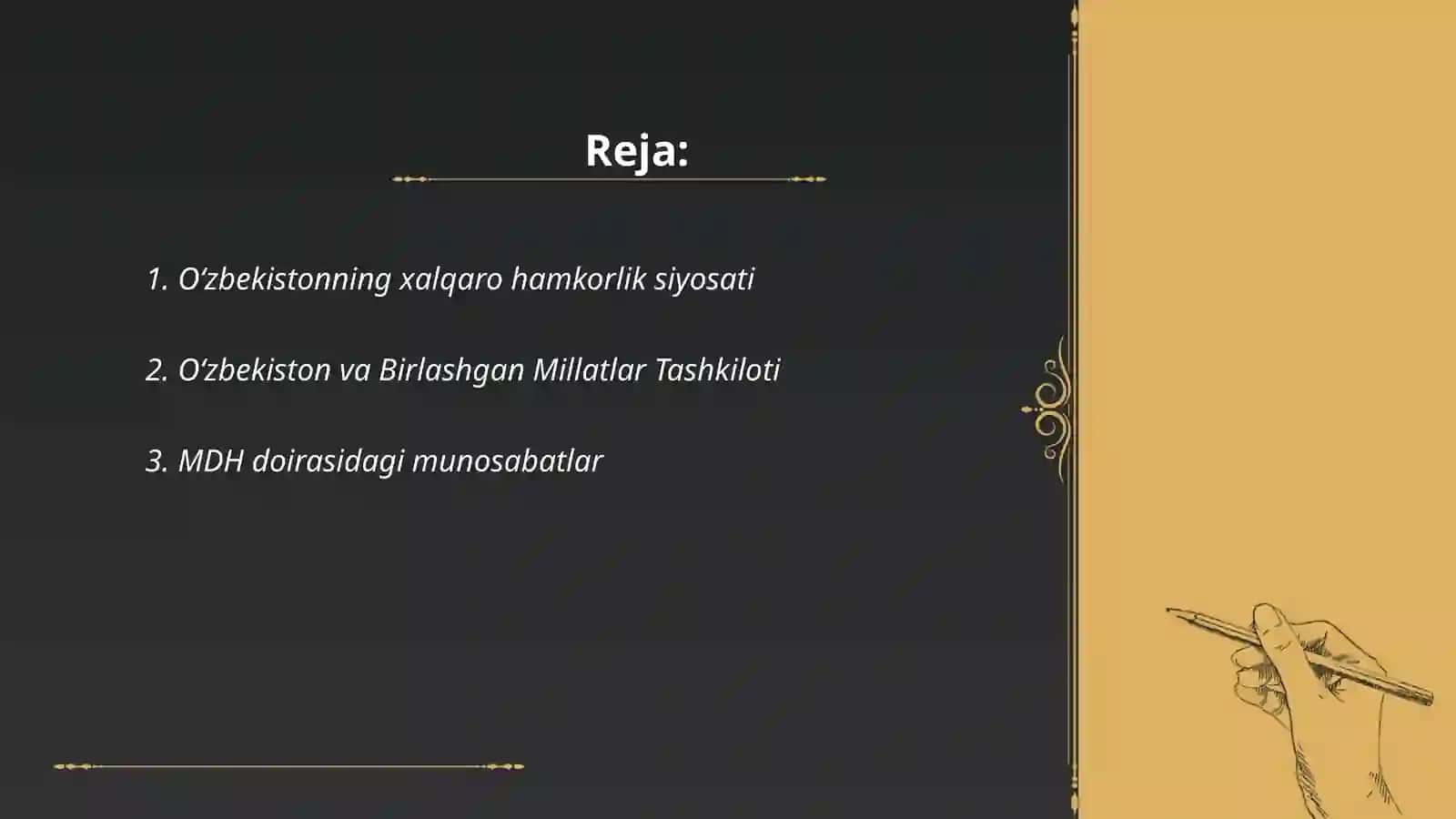 Oʻzbekiston va jahon hamjamiyati 2