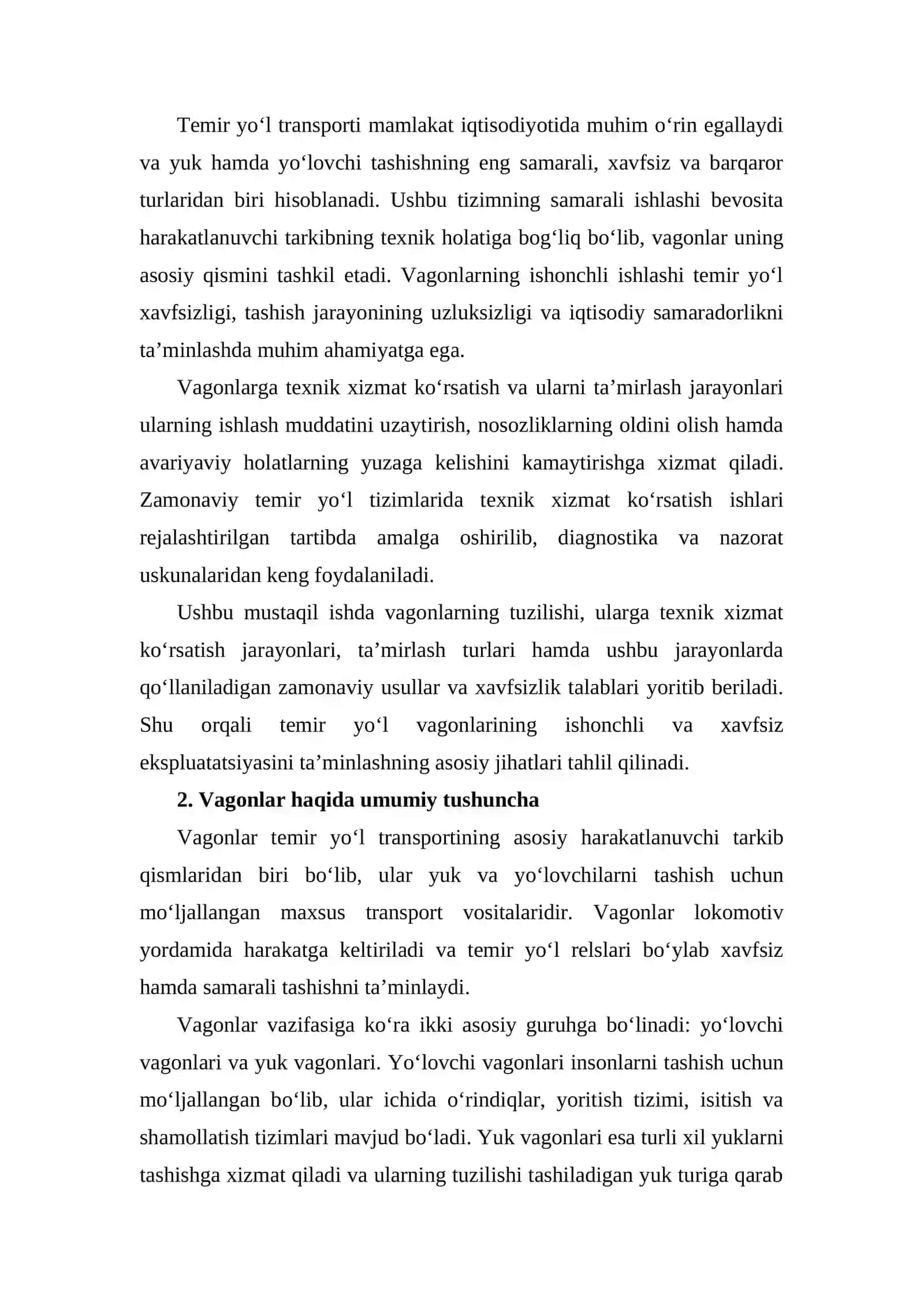 Vagonlarga texnik xizmat ko‘rsatish va ularni ta’mirlash 2