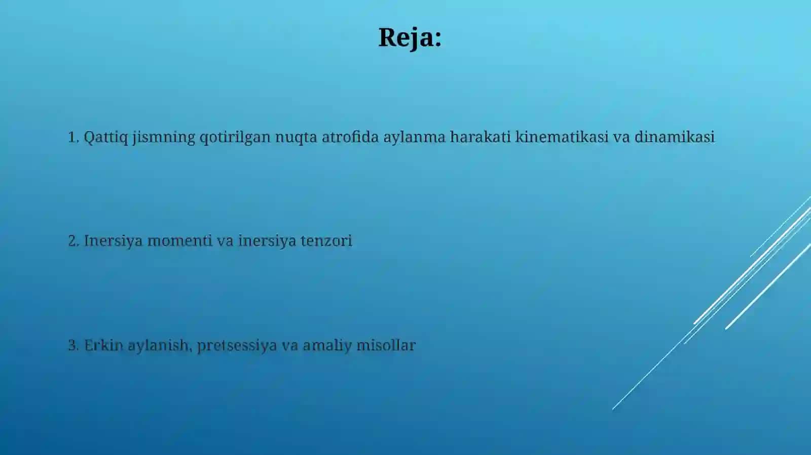 Qattiqjismningqozg'almasnuqtaatrofidagiaylanmaharakati 2